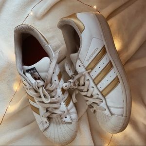adidas superstar gold sneakers